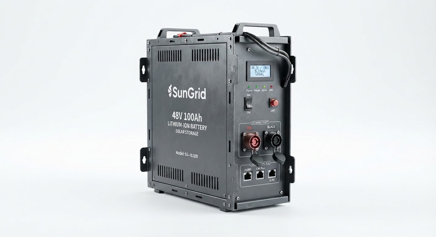48V 100Ah Lithium Iron Phosphate (LiFePO4) — 5.12kWh Usable · 6000-Cycle Life