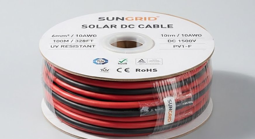 Solar DC Cable 6mm — 100m Roll (TUV Certified) — detail view